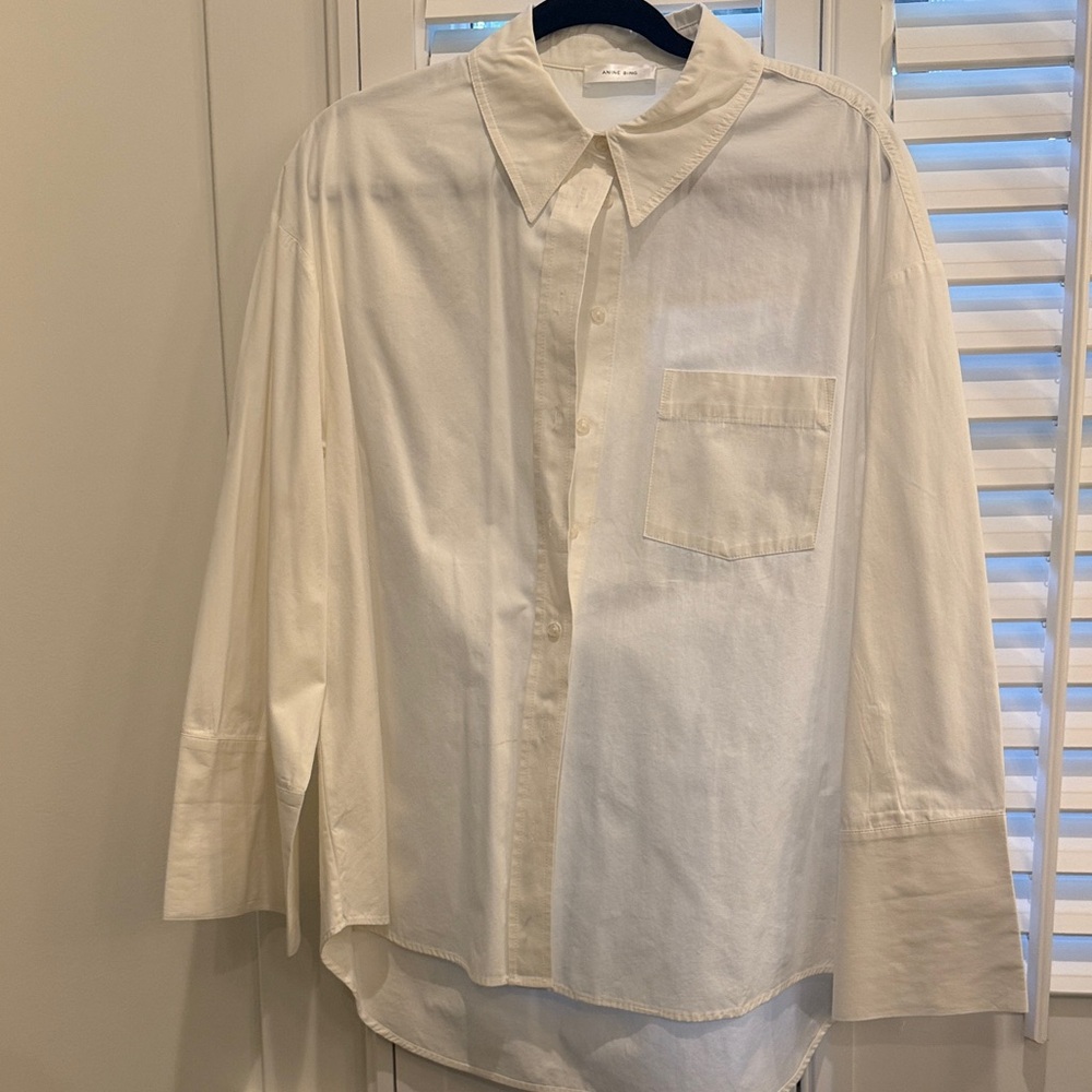 Anine Bing Cream Button Down Shirt